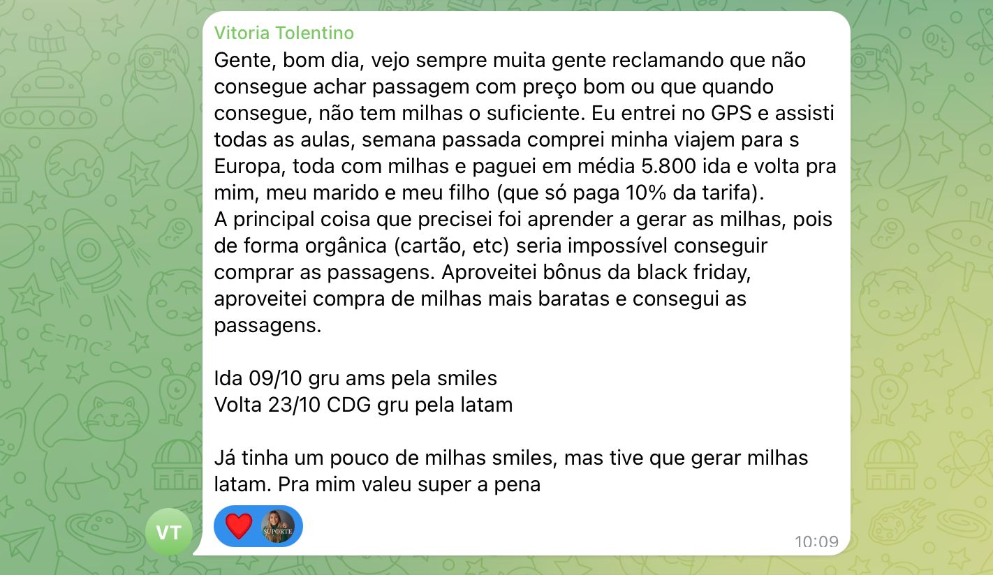 Série de depoimentos no grupo Plantão de Viagens